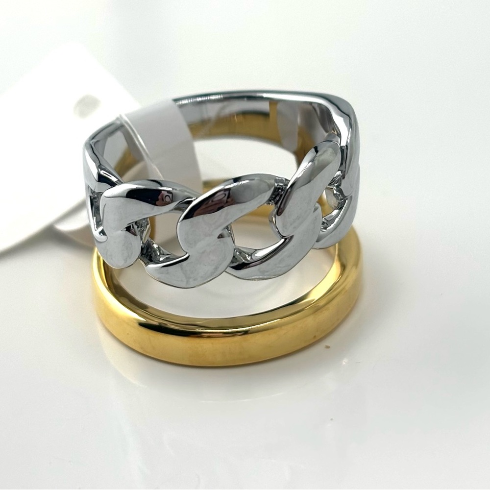 18 karat gold plated double set ring